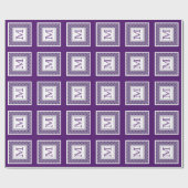 Paars hart: Monogram pakpapier (Vlak)