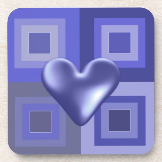 Paars Hart Ontwerp Onderzetter (Voorkant)