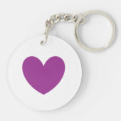 Paars hart op wit sleutelhanger (Achterkant)