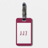 Paars Hart Patroon Laars Bagagelabel (Achterkant verticaal)