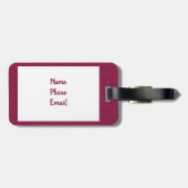 Paars Hart Patroon Laars Bagagelabel (Achterkant horizontaal)