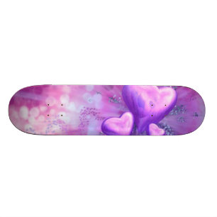 Paars hart persoonlijk skateboard