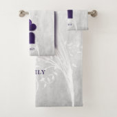 Paars hart Persoonlijke badhanddoekset Bad Handdoek (Insitu)