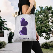 Paars hart Persoonlijke Canvas tas