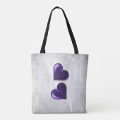 Paars hart Persoonlijke Canvas tas (Achterkant)