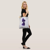 Paars hart Persoonlijke Canvas tas (Op model)
