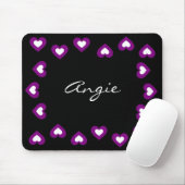 Paars hart Persoonlijke Valentijn Mousepad Muismat (Met muis)
