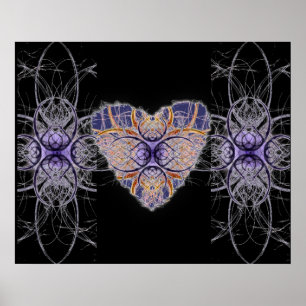 Paars hart poster