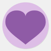Paars hart ronde sticker (Voorkant)
