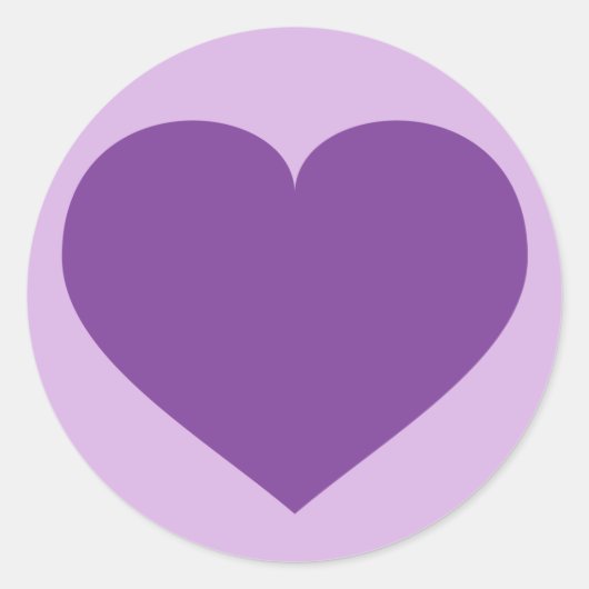 Paars hart ronde sticker (Voorkant)
