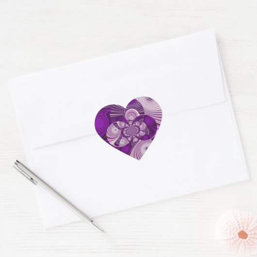 Paars hart_Sticker Hart Sticker (Envelop)