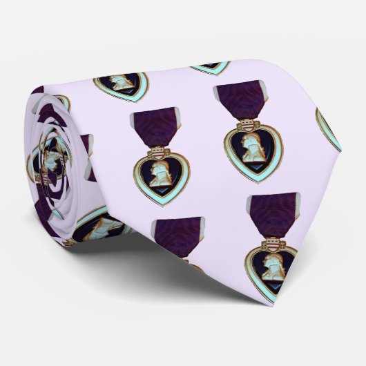 paars hart stropdas (Opgerold)