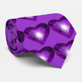 Paars hart stropdas paars (Opgerold)