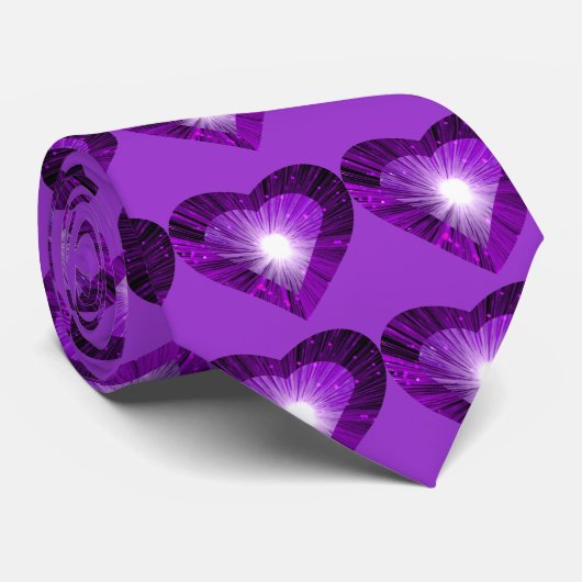 Paars hart stropdas paars (Opgerold)