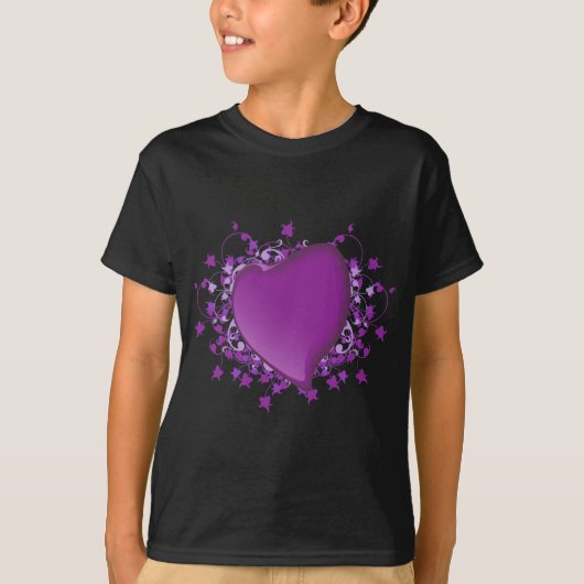 Paars hart t-shirt (Voorkant)