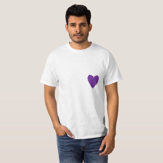 paars hart t-shirt (Voorkant volledig)