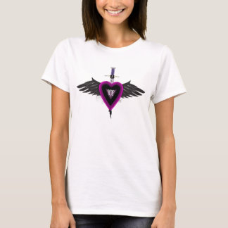 paars hart van de liefde t-shirt