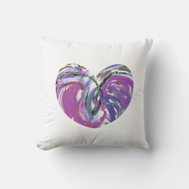 Paars hart van Joy Pillow Kussen (Voorkant)