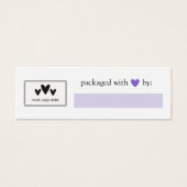 Paars hart verpakt met liefde Voeg Logo toe Mini Visitekaartjes (Voorkant)