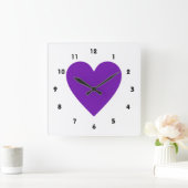 Paars hart vierkante klok (Huis)