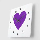 Paars hart vierkante klok (Hoek)
