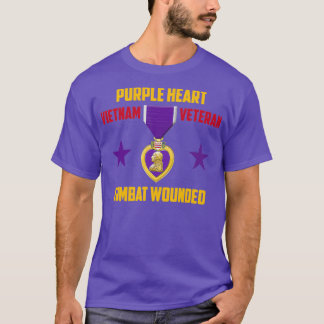 Paars hart Vietnam Veteranenvrijheid T-shirt