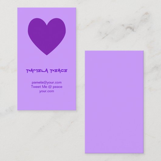 Paars hart visitekaartje (Voorkant / Achterkant)