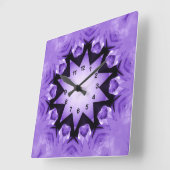 Paars hart_wandklok vierkante klok (Hoek)