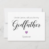 Paars hart... word jij mijn godvaders voorstel? kaart (Voorkant)