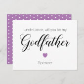 Paars hart... word jij mijn godvaders voorstel? kaart (Voorkant / Achterkant)