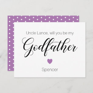 Paars hart... word jij mijn godvaders voorstel? kaart