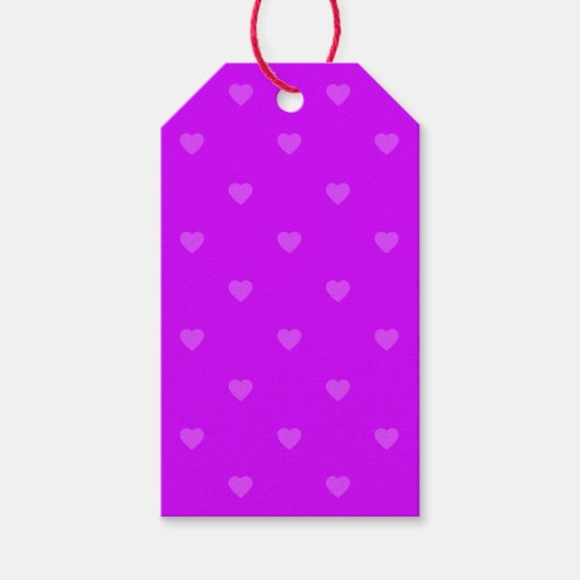 Paars hartenpatroon cadeaulabel (Voorkant)