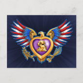 Paars hartontwerp briefkaart (Voorkant)