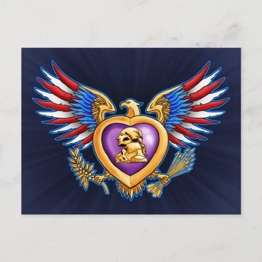 Paars hartontwerp briefkaart (Voorkant)