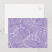 Paars hartpatroon briefkaart (Voorkant / Achterkant)