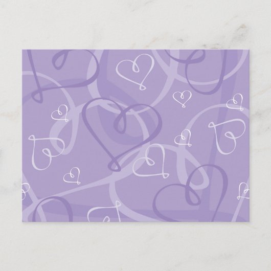 Paars hartpatroon briefkaart (Voorkant)