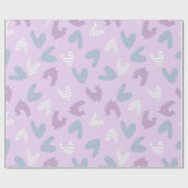 paars hartpatroon cadeaupapier (Vlak)