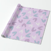 paars hartpatroon cadeaupapier (Uitgerold)