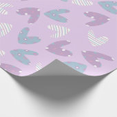 paars hartpatroon cadeaupapier (Hoek)