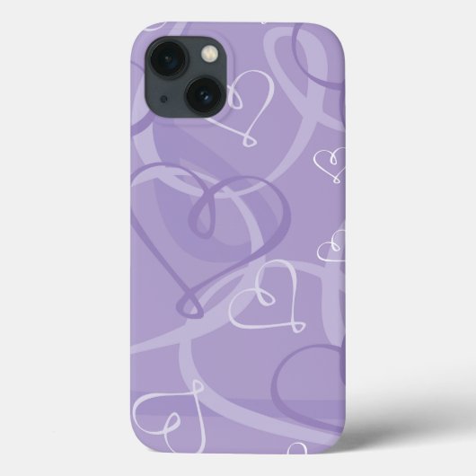 Paars hartpatroon Case-Mate iPhone case (Achterkant)