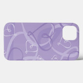 Paars hartpatroon Case-Mate iPhone case (Achterkant (horizontaal))