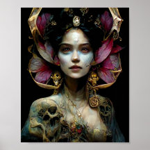 Paars Headdress Fantasy Art Poster