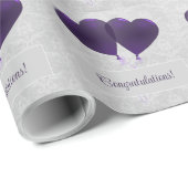 Paars Heart Balloons Wrapping Paper Cadeaupapier (Rol Hoek)