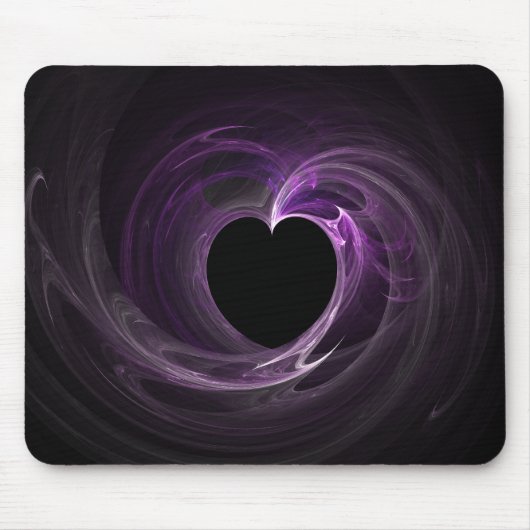 Paars Heart Fractal Mousepad Muismat (Voorkant)