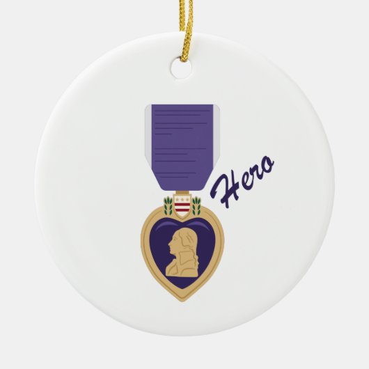 Paars Heart Hero Keramisch Ornament (Voorkant)