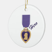 Paars Heart Hero Keramisch Ornament (Links)