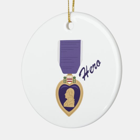 Paars Heart Hero Keramisch Ornament (Links)