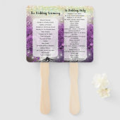 Paars-Heart Leaf Tree Wedding Program Fan Handwaaier (Voorkant en achterkant)