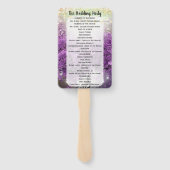 Paars-Heart Leaf Tree Wedding Program Fan Handwaaier (Achterkant)