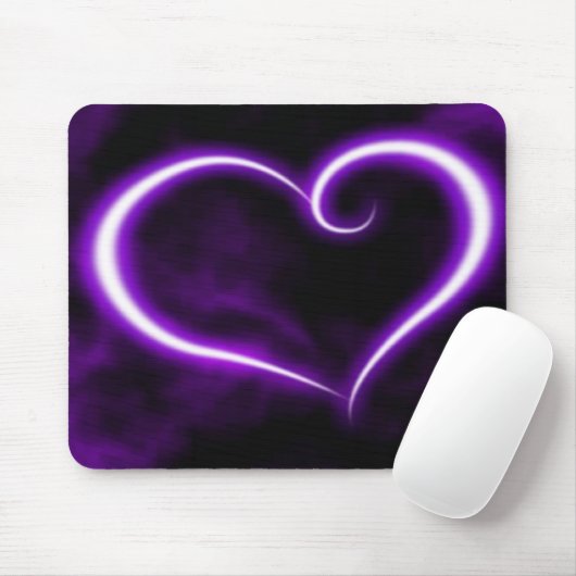 Paars Heart Mousepad Muismat (Met muis)